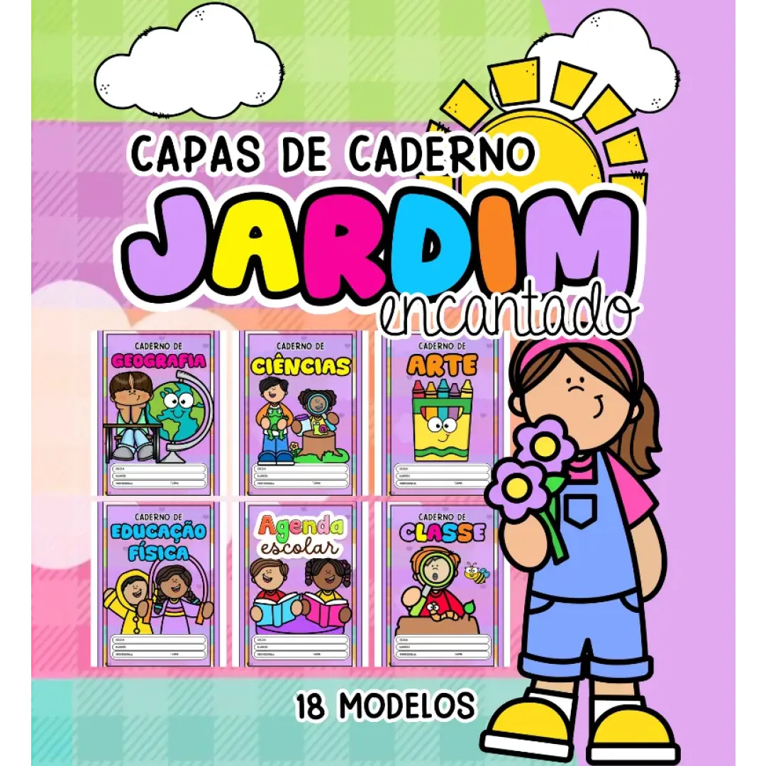 Kit Capas para Caderno - Jardim Encantado