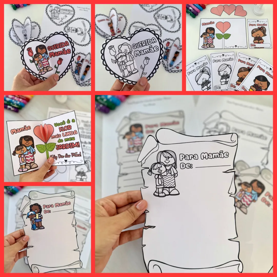 KIT CARTÕES DIA DAS MÃES + KIT CARTÕES QUEM CUIDA DE MIM
