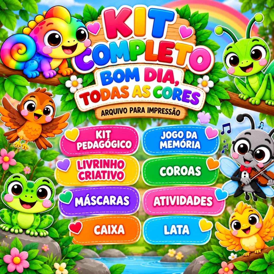 Kit Completo Bom Dia Todas as Cores - Educação Infantil - Arquivo Digital