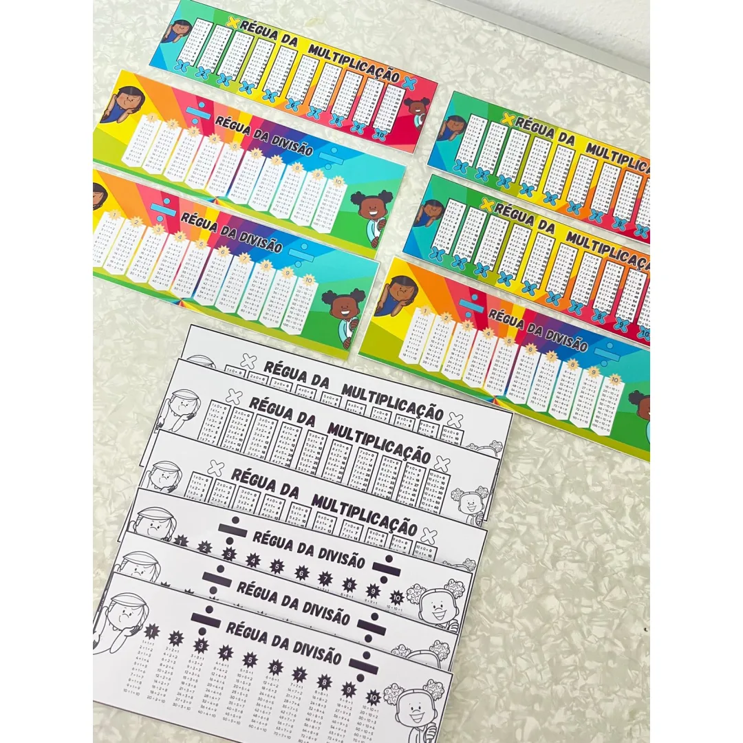 Kit Completo de Cartazes e Réguas de Multiplicação e Divisão!
