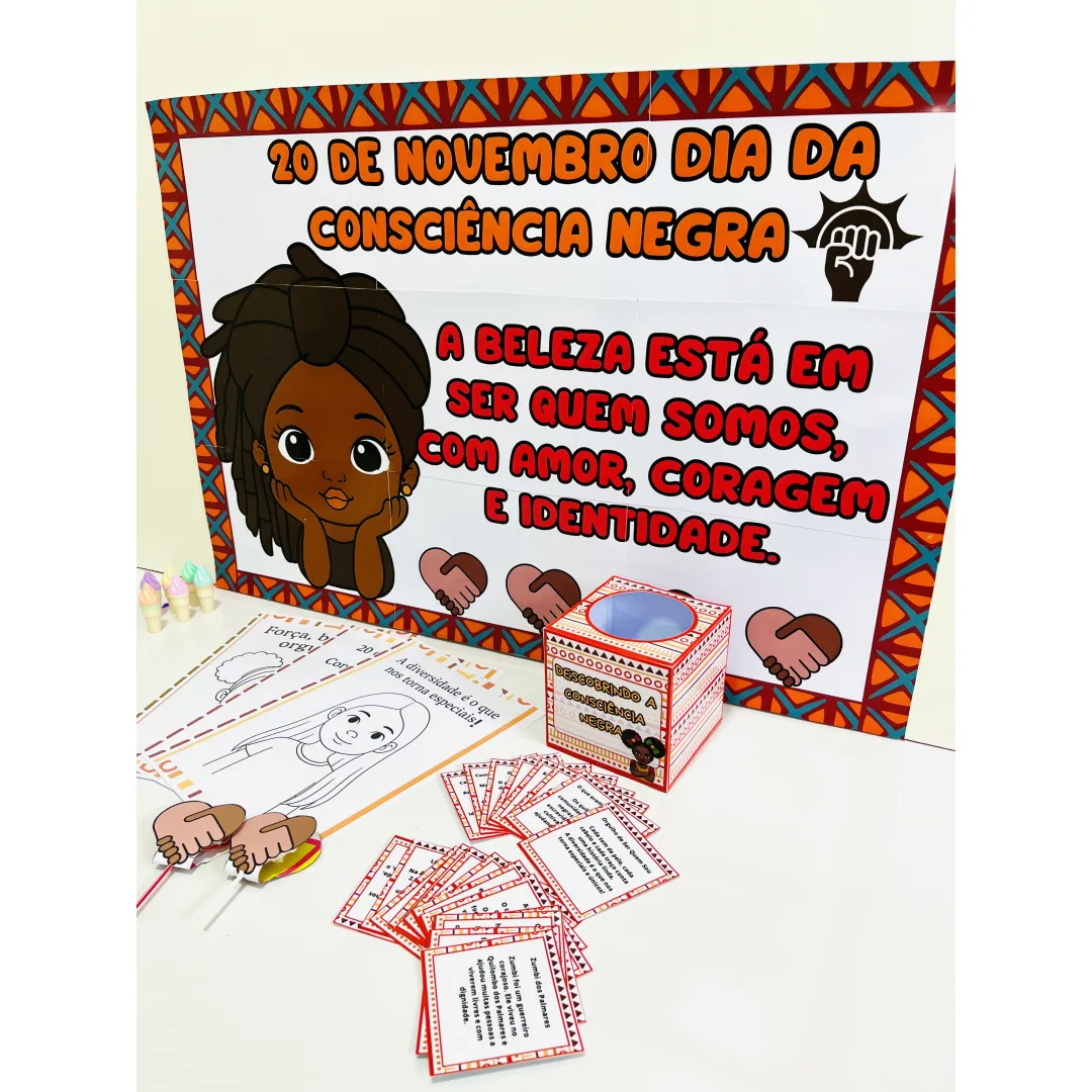  Kit Consciência Negra para Imprimir – Cartaz, Atividades e Lembrancinhas Escolares