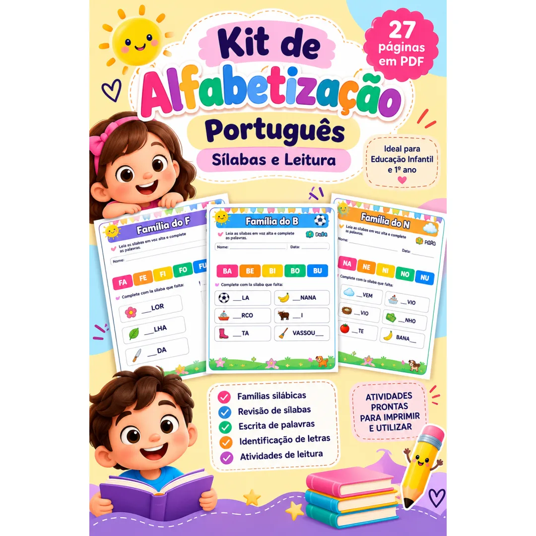 Kit de Alfabetização – Sílabas e Leitura em PDF