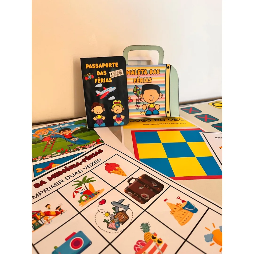 Kit de Atividades de Férias Jogos e Brincadeiras em PDF