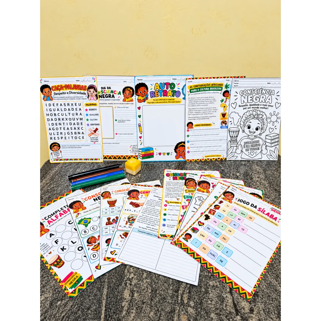 Kit de Atividades em Pdf – Consciência Negra 1º ao 5º ano