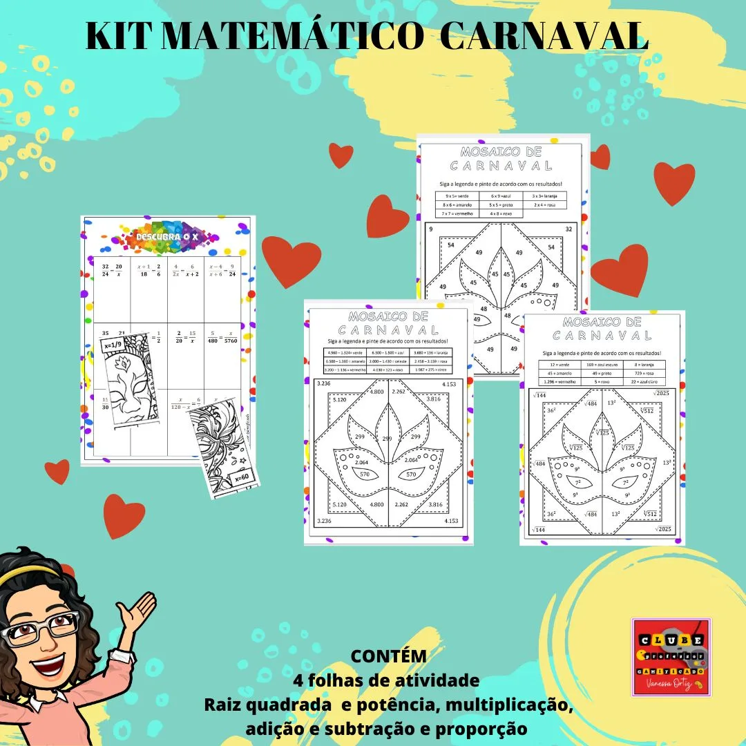 KIT DE CARNAVAL E MATEMÁTICA