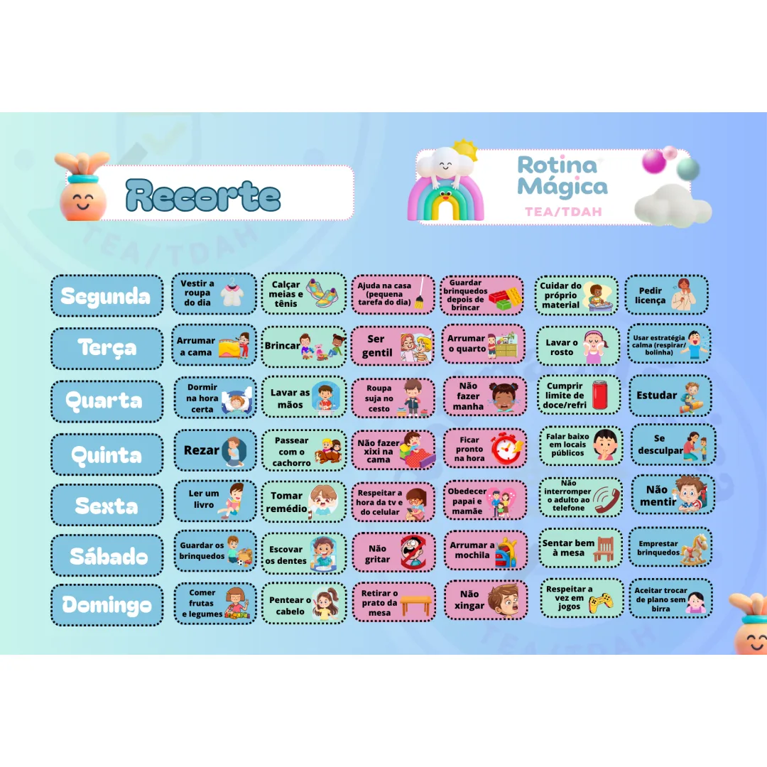 Kit de Quadro de Rotina - Educação Infantil - PDF