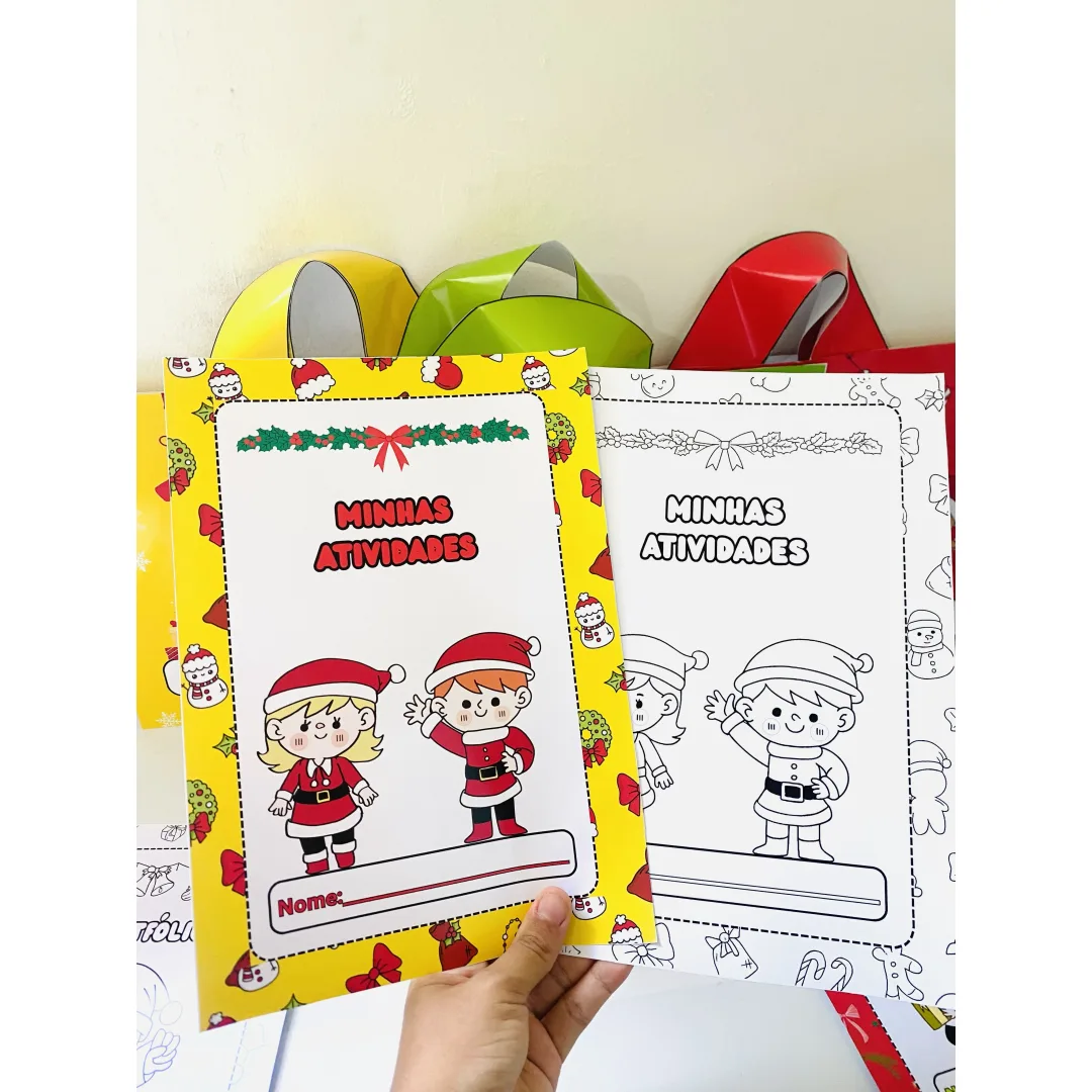 Kit de Sacolinhas Coloridas e para Colorir - Atividades Escolares