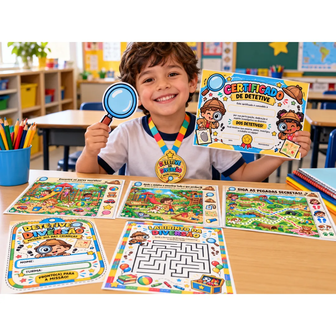 Kit Detetive da Diversão – Dinâmica Completa para o Dia das Crianças Para Educação Infantil e Fundamental em PDF