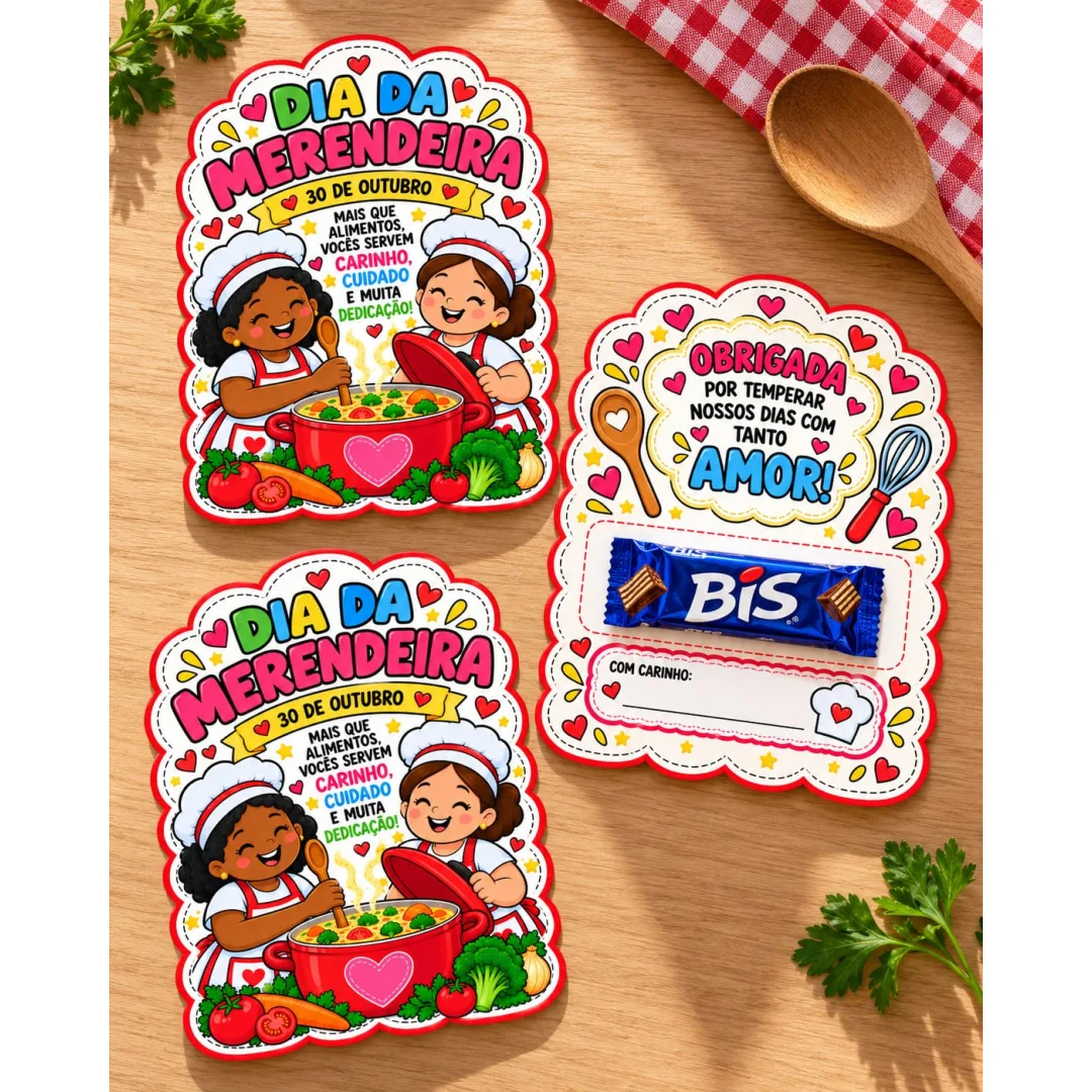 Kit Dia da Merendeira Painel e Lembrancinha PDF