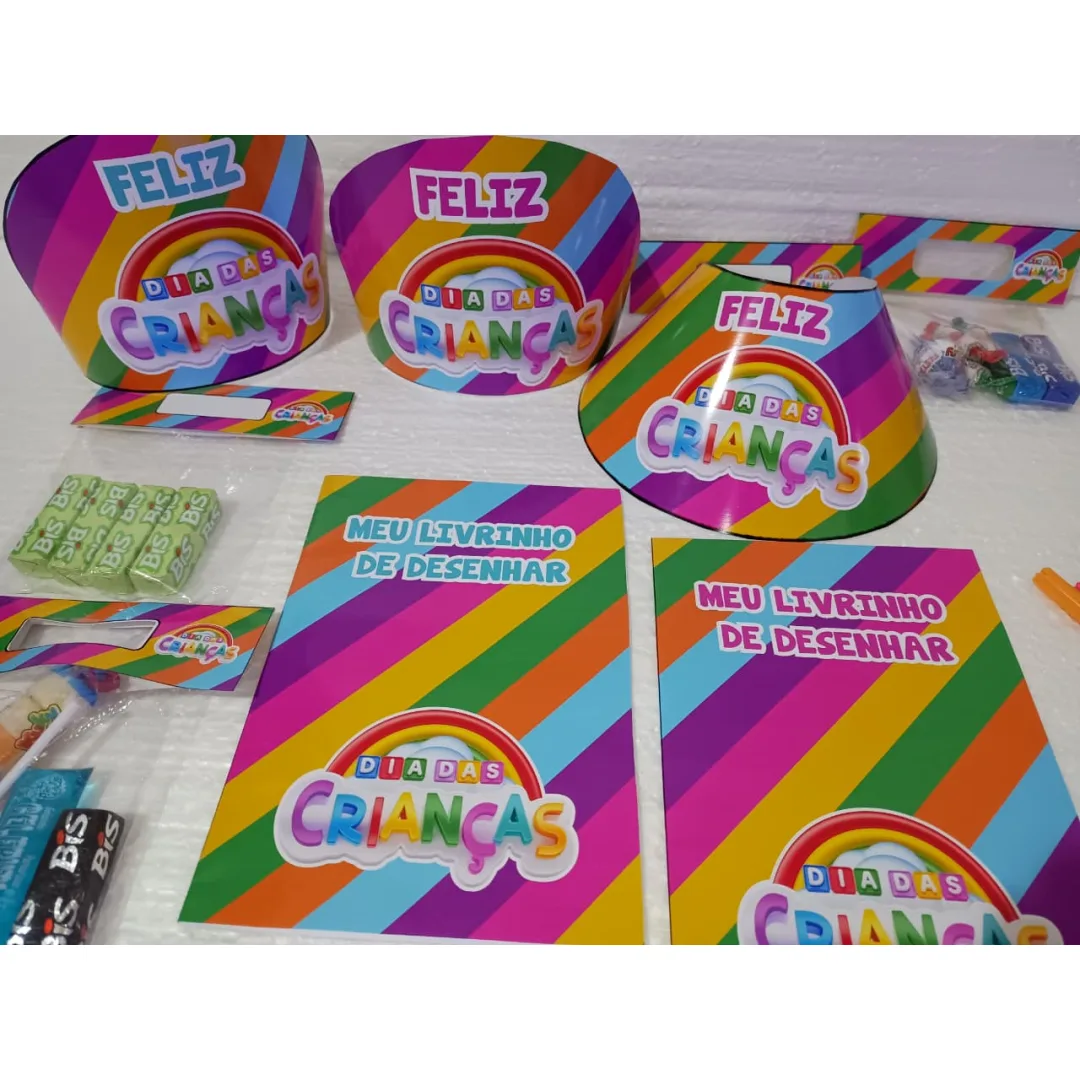KIT DIA DAS CRIANÇAS: LEMBRANCINHAS + VISEIRA / COROA
