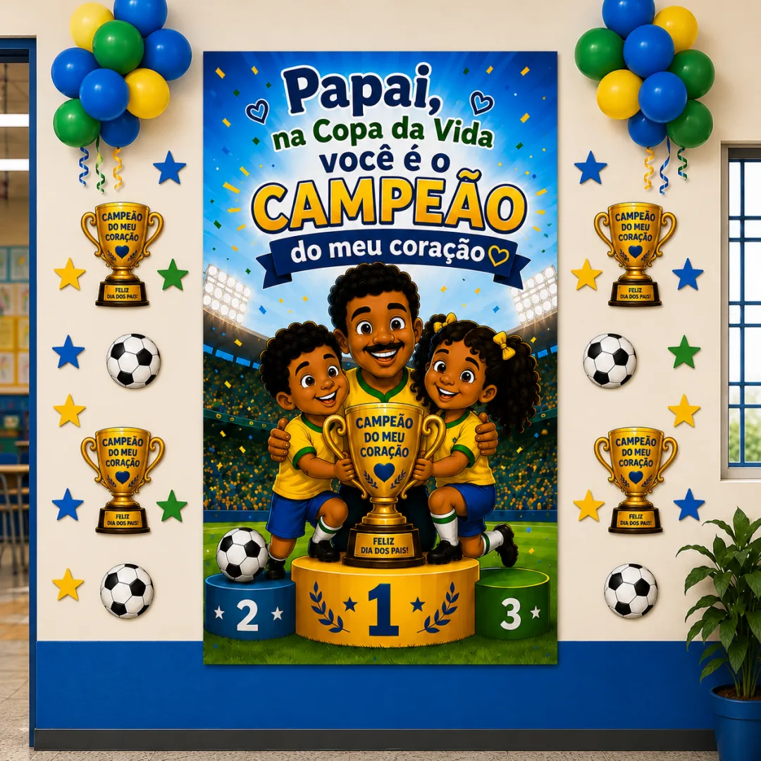 KIT DIA DOS PAIS - CAMPEÃO DO MEU CORAÇÃO