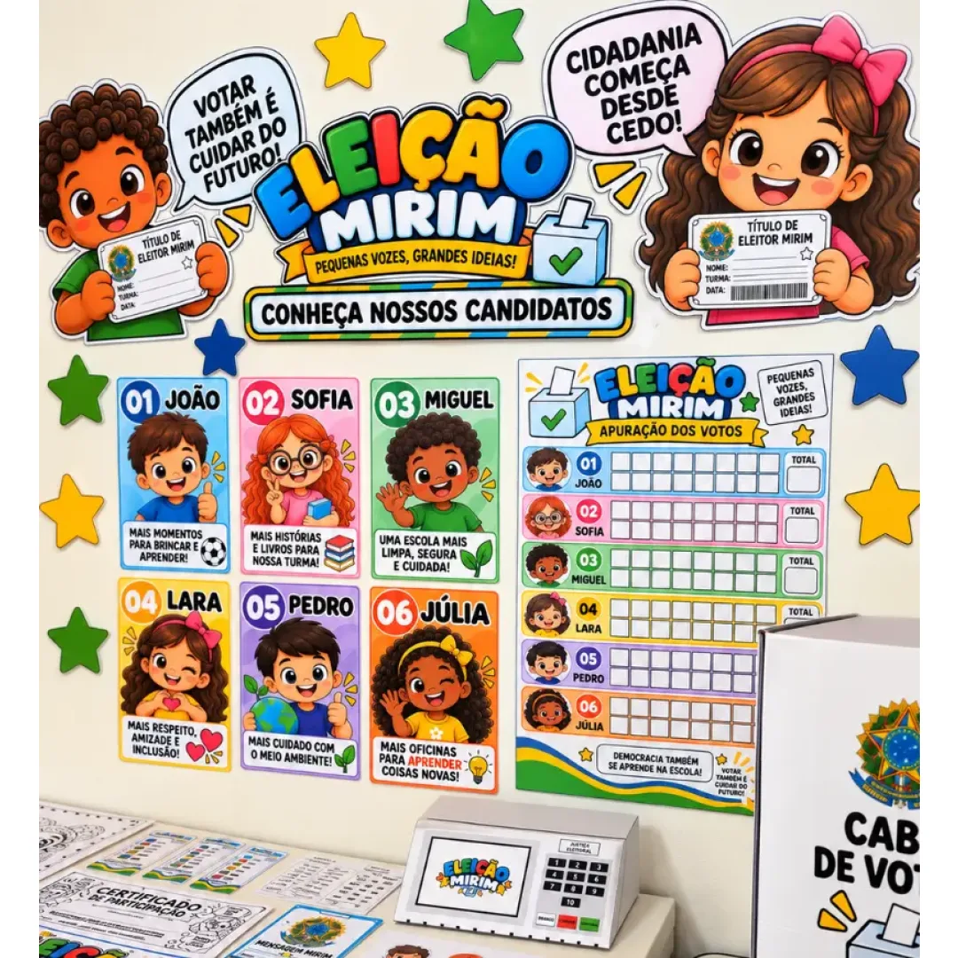 Kit Eleição Mirim em PDF | Educação Infantil e 1° ao 5° Ano
