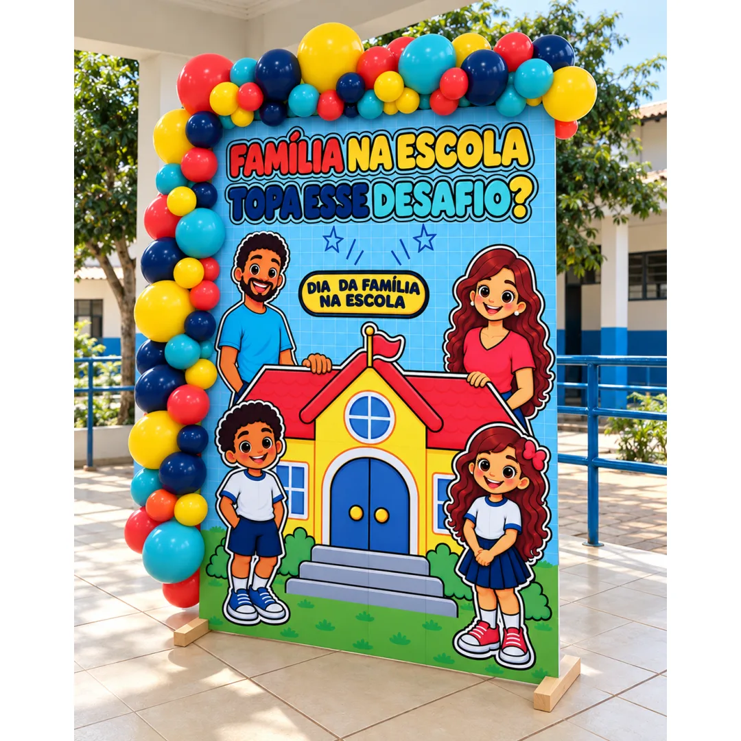 Kit Família na Escola - Dinâmica e Painel Decorativo - PDF para Encontros Escolares