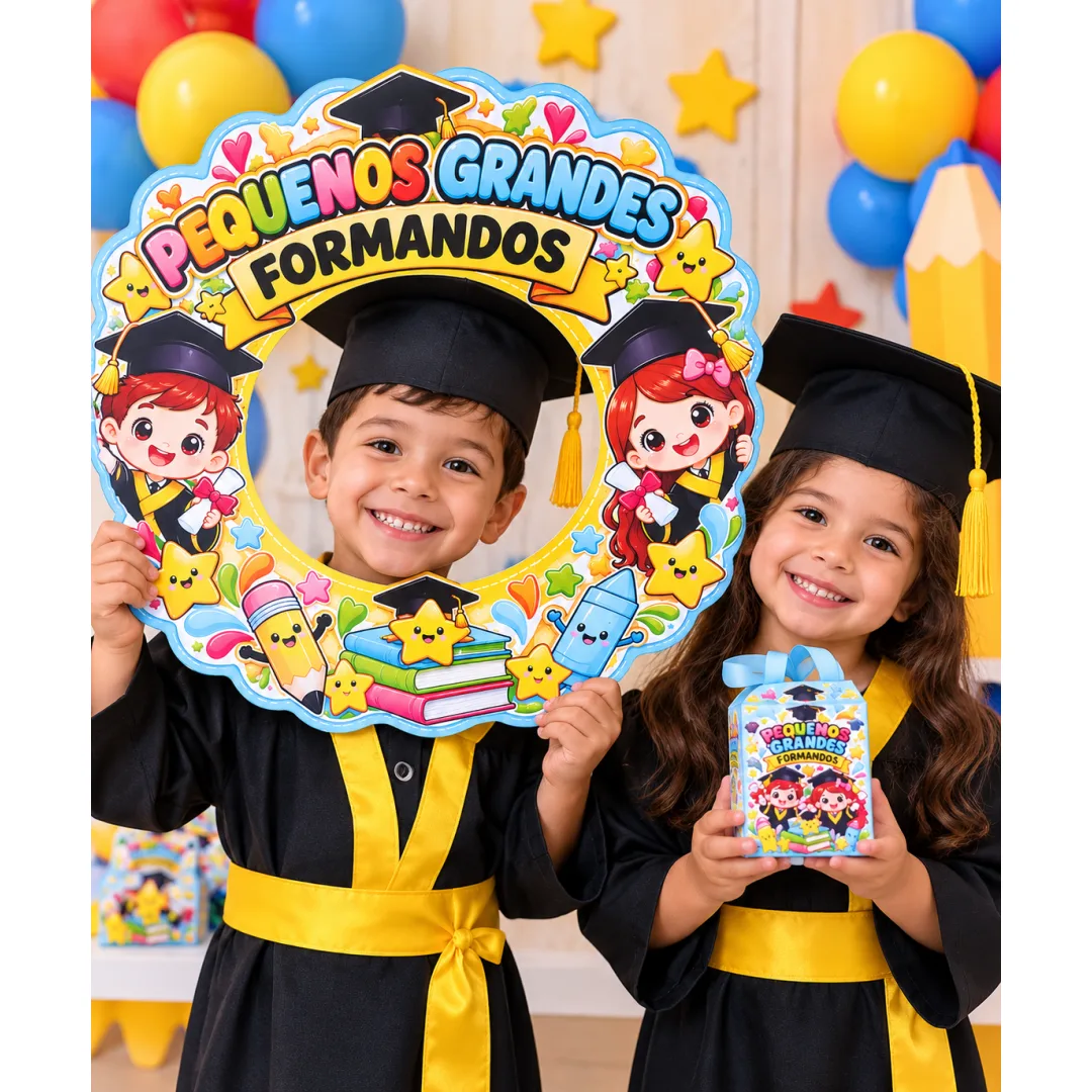 Kit Formatura Escolar Moldura e Lembrancinha PDF - Educação infantil