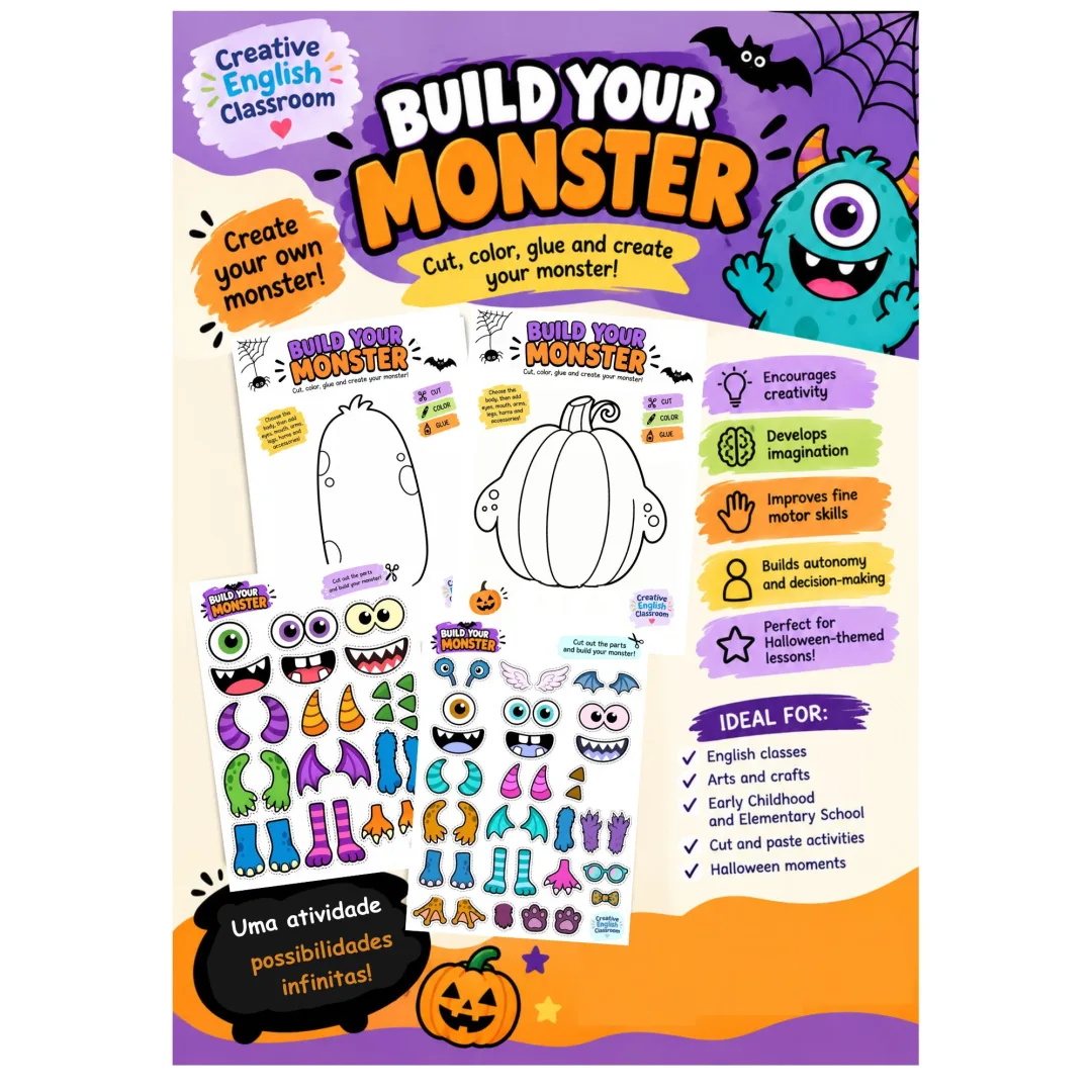 Kit Halloween Construa o seu monstro 1 a 5 anos Pdf