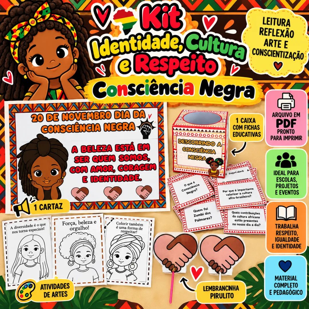 Kit Identidade, Cultura e Respeito 1º Ao 5º Ano – Consciência Negra em PDF