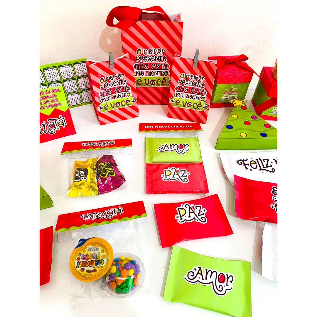 Kit Lembrancinhas de Natal — Caixas, Sacolas, Tags e Calendário em PDF