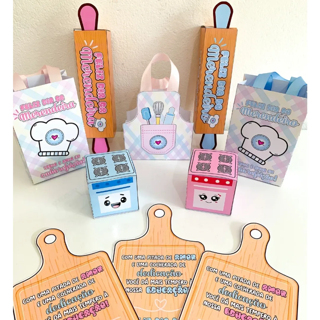 Kit Lembrancinhas Dia da Merendeira - 5 Modelos em PDF