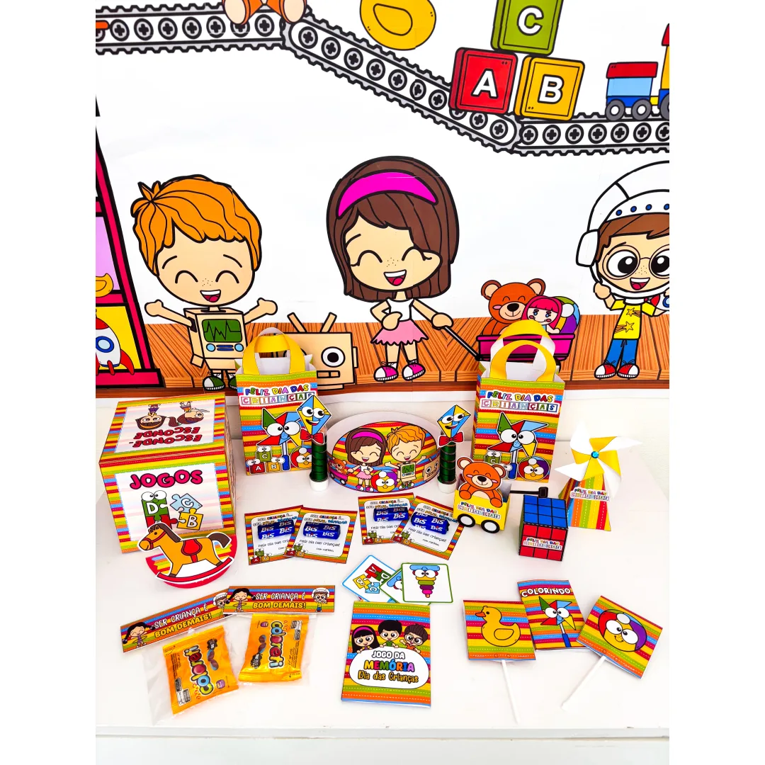 Kit Lembrancinhas Dia das Crianças Tema Brinquedos 