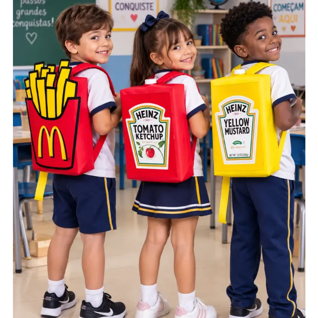 Kit Mochilas Malucas - Fast Food | Dia das Crainças