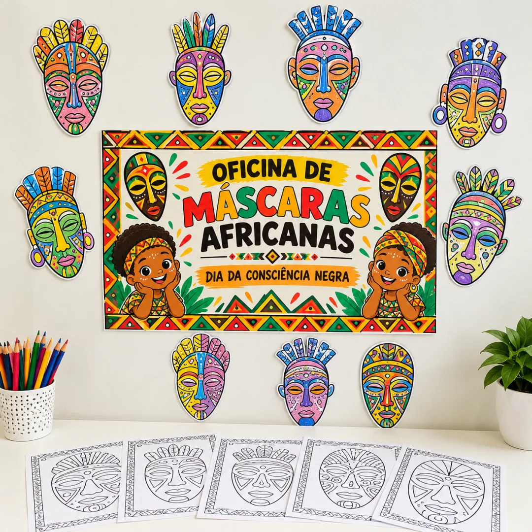 Kit Oficina de Máscaras Africanas - Consciência Negra - PDF - Educação Infantil