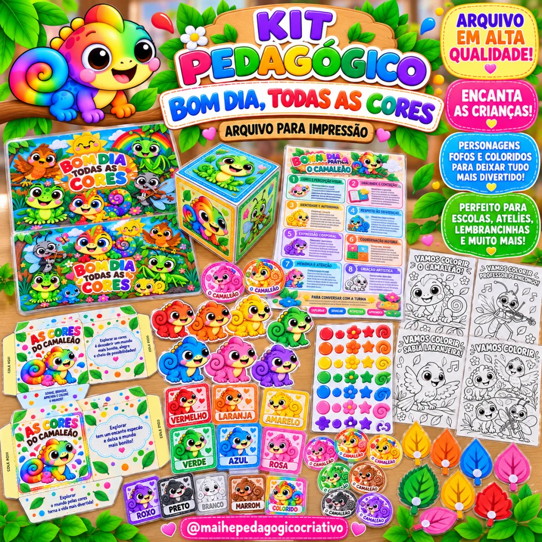 Kit Pedagógico Bom Dia Todas As Cores - Educação Infantil - Arquivo Digital