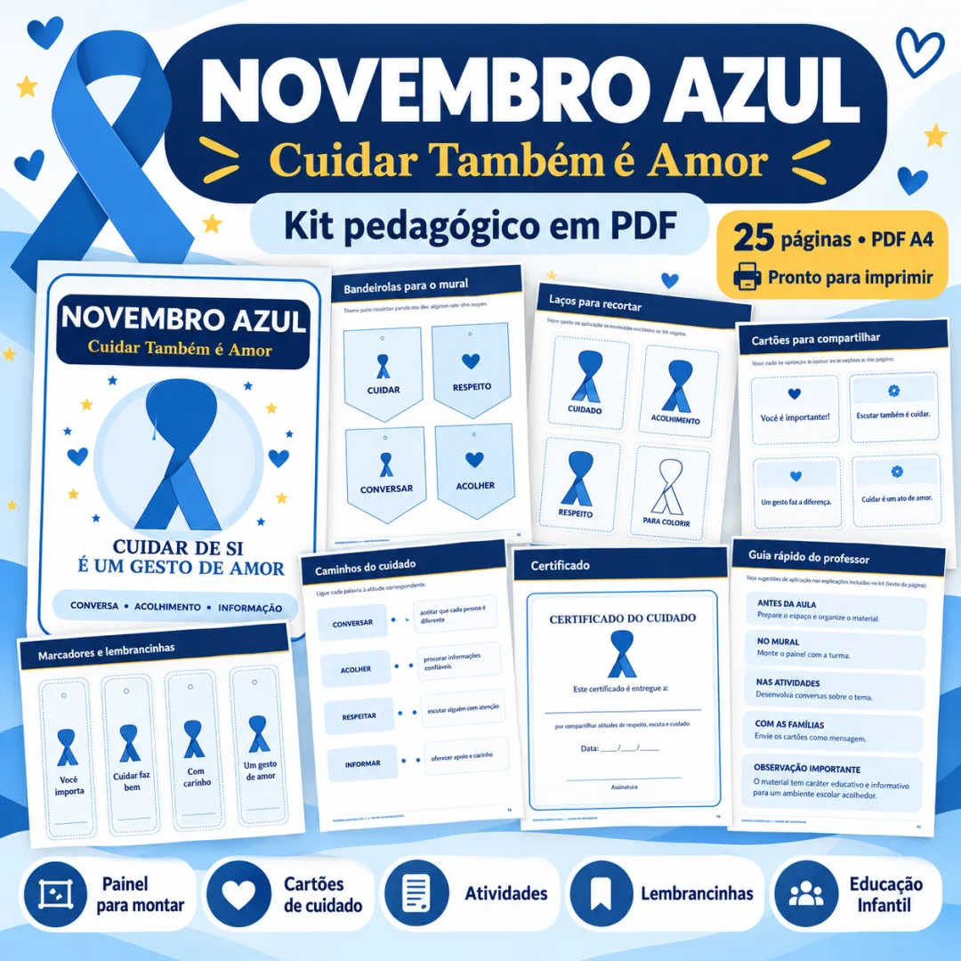 Kit Novembro Azul para Educação Infantil com Painel, Atividades e Lembrancinhas pdf