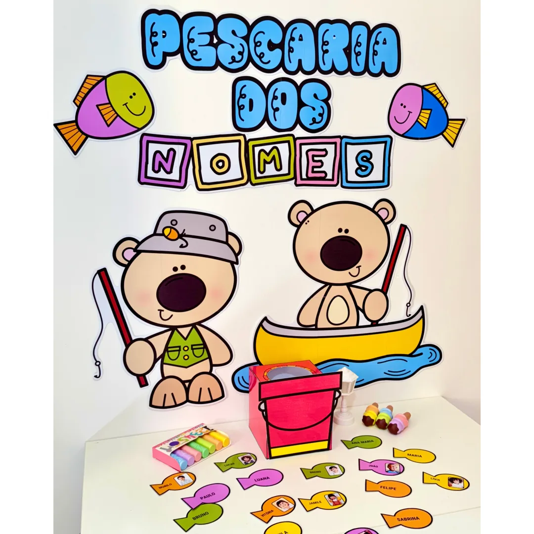 Kit Pescaria dos Nomes | Nome Próprio na Educação Infantil | Atividade Lúdica com Crachás
