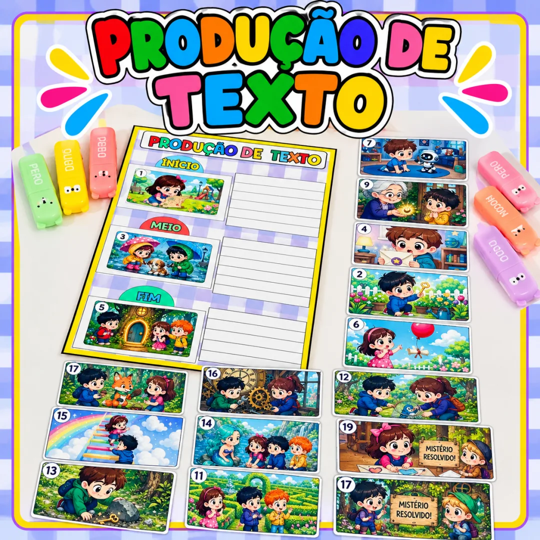 Kit Produção de Texto – Início, Meio e Fim 60 Cenas para 2º Ao 5º Ano Em PDF!