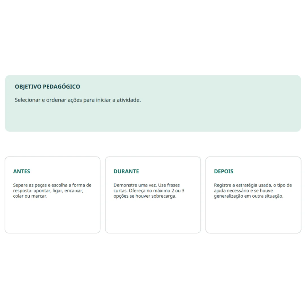 Kit Rotina Escolar – 5 Atividades Visuais Inclusivas com Peças de Apoio em PDF