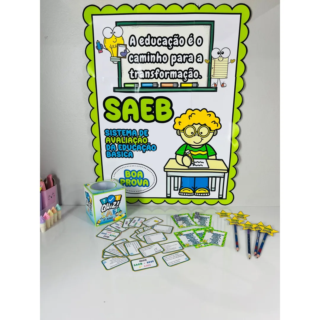 KIT SAEB 2° ANO: QUIZ + LEMBRANCINHA