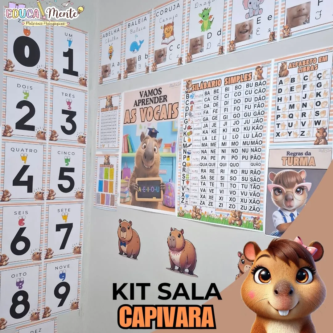 🧡🤎 KIT SALA CAPIVARA 🤎🧡