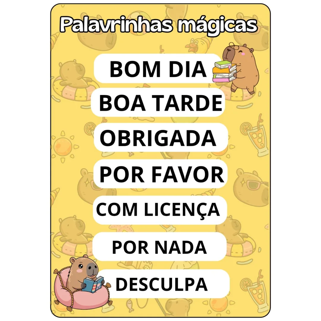 Kit Sala Capivara — Pronto para Imprimir