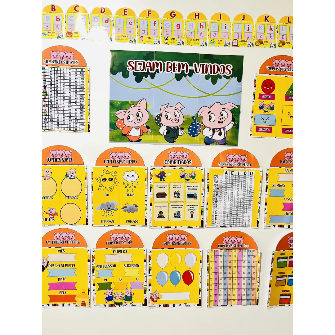 KIT SALA COMPLETO – TEMA OS TRÊS PORQUINHOS – Educação Infantil – PDF