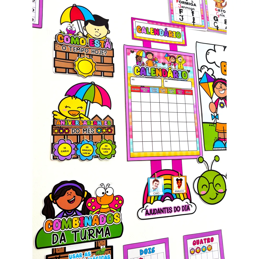 Kit Sala Jardim Encantado - Decoração Escolar em PDF