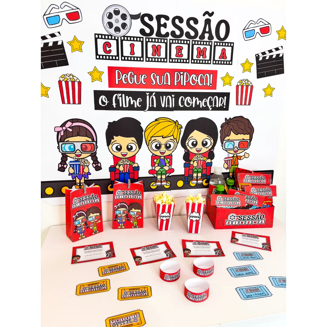 Kit Sessão Cinema em PDF: Painel+Lembrancinhas para Semana da Criança