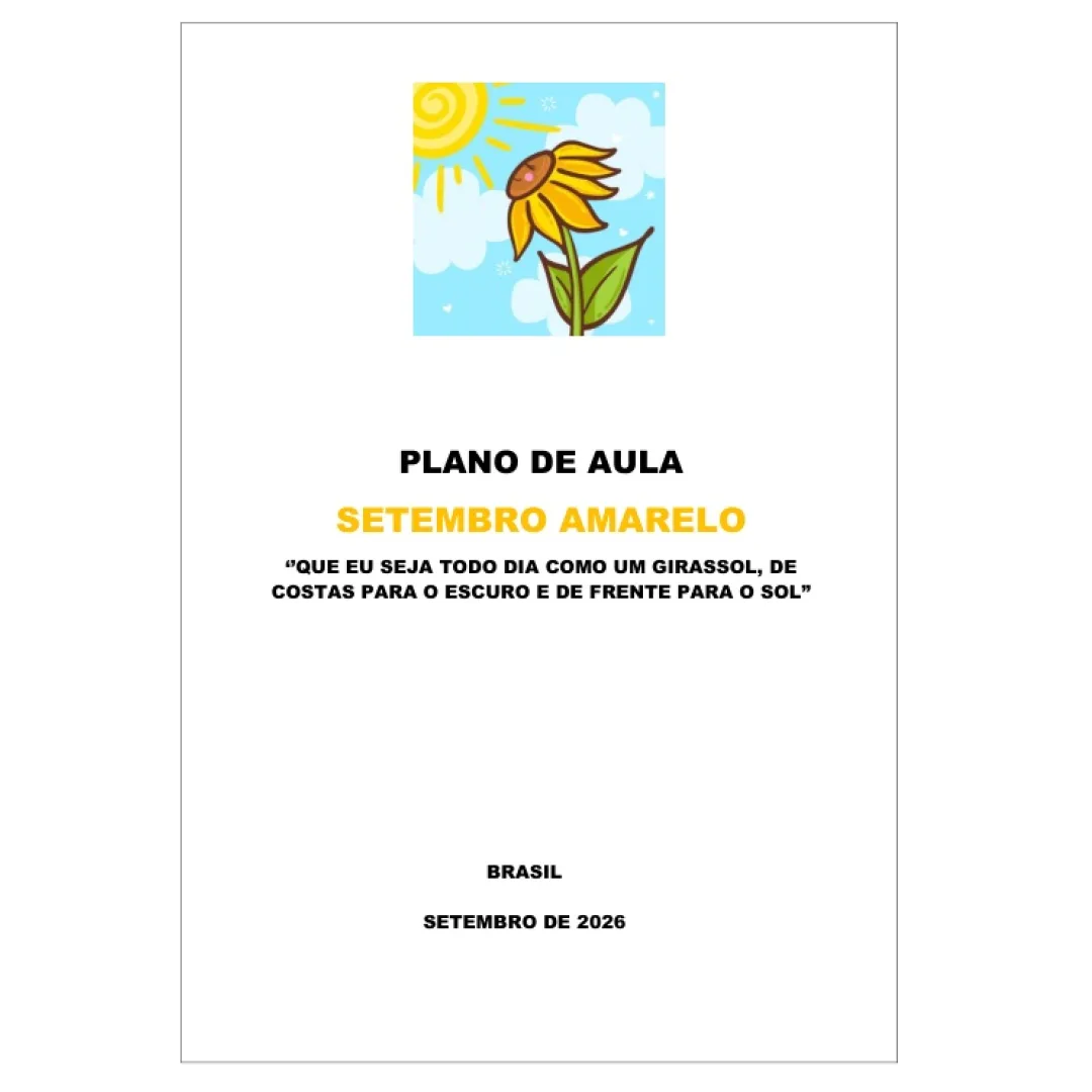 kit  SETEMBRO AMARELO planos de aula e recursos