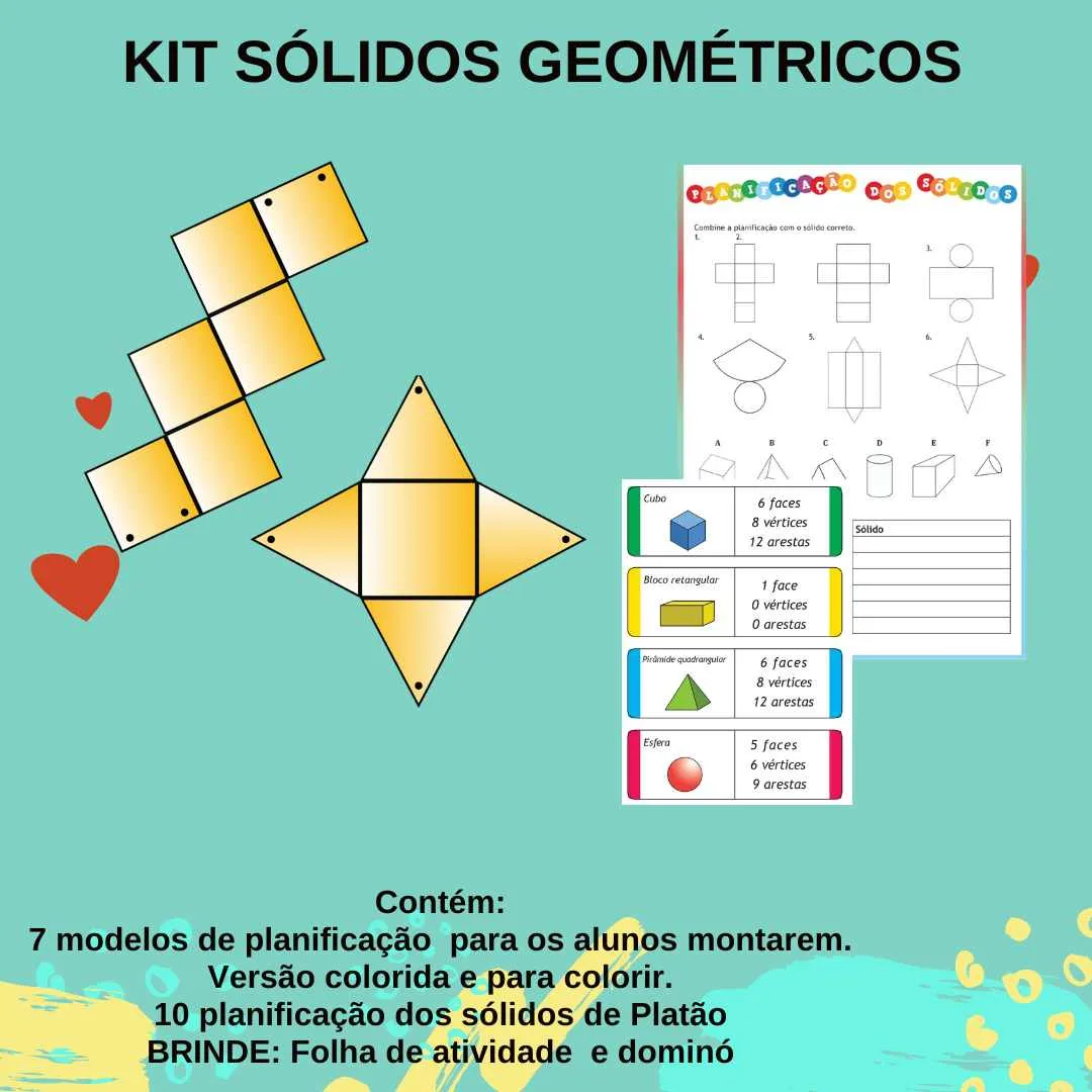 KIT SÓLIDOS GEOMÉTRICOS - GEOMETRIA ESPACIAL