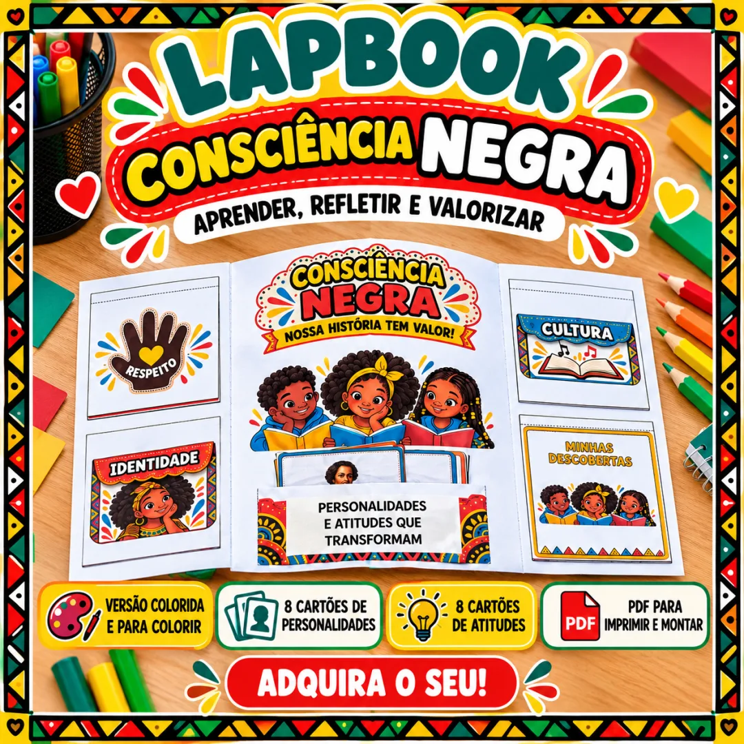 Lapbook Consciência Negra: Nossa História Tem Valor Para 1º Ao 5ºº Ano! em PDF