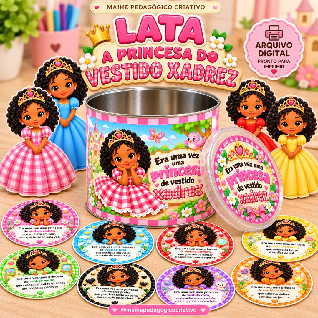 Lata A Princesa Do Vestido Xadrez - Educação Infantil - Arquivo Digital