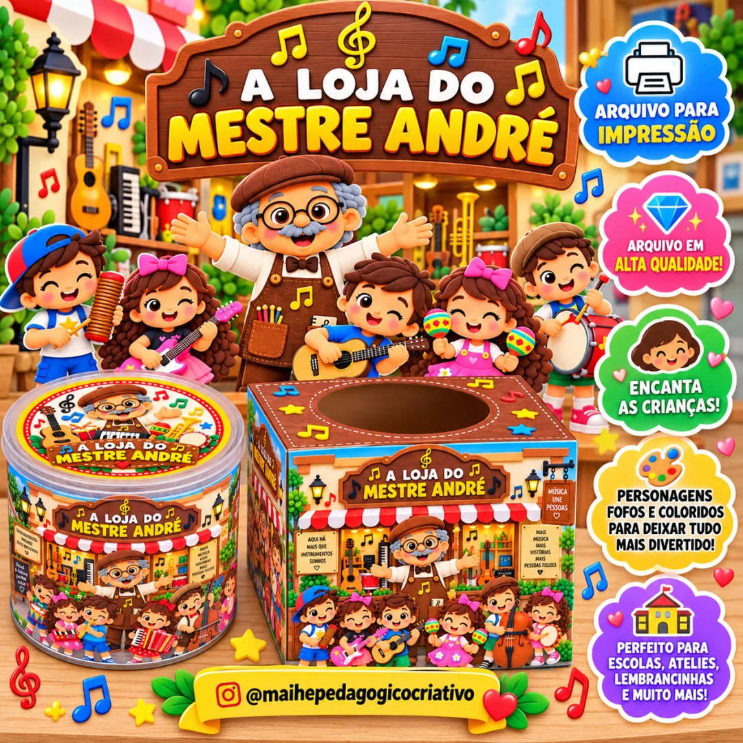 Lata e Caixa A Loja Do Mestre André - Educação infantil - Arquivo Digital