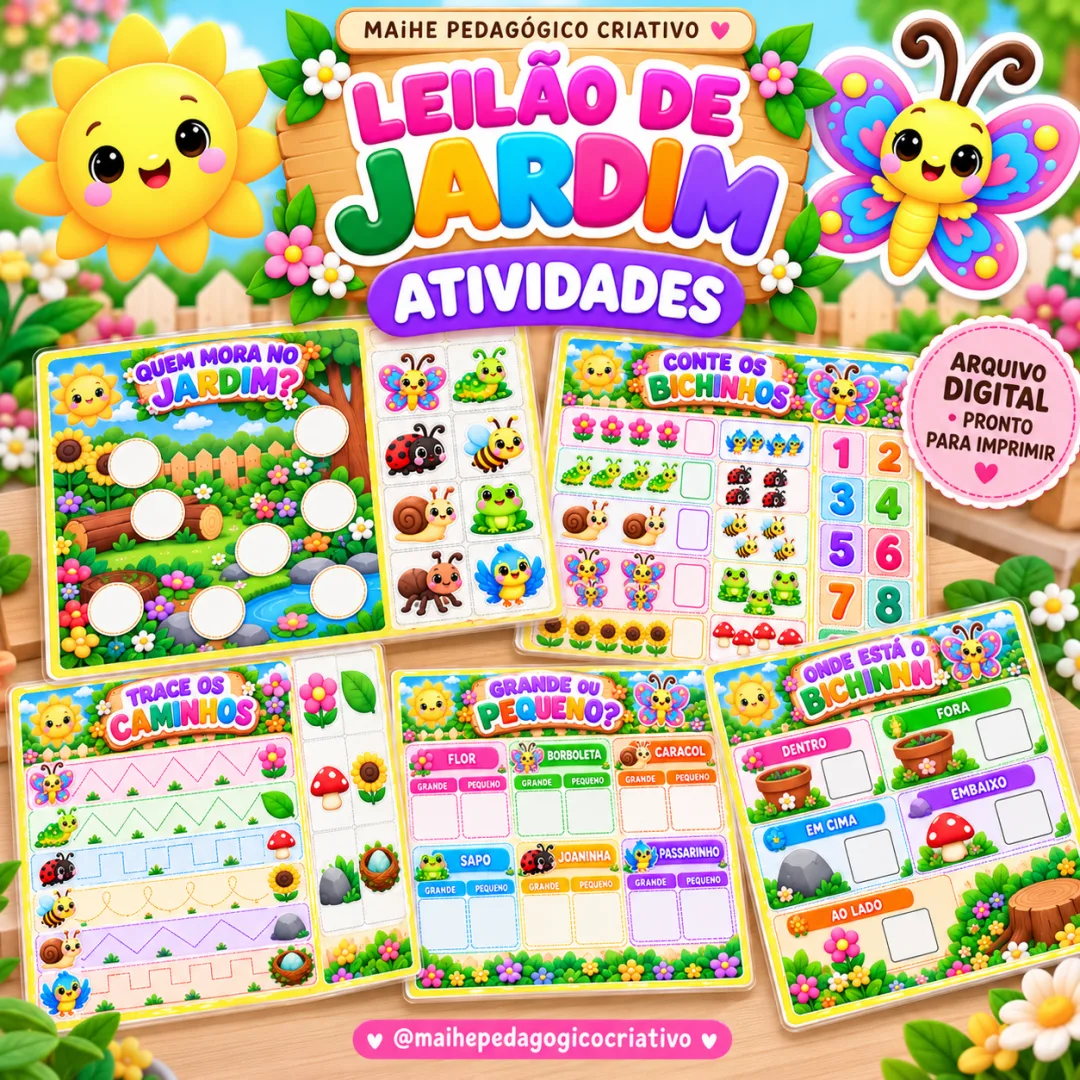 Leilão De Jardim — 13 Atividades Pedagógicas - Educação Infantil - Arquivo Digital