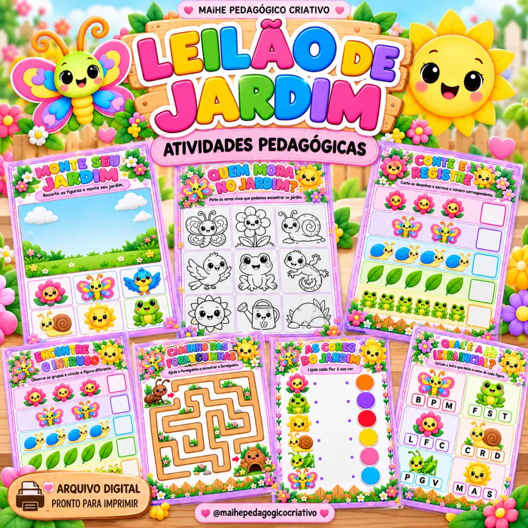 Leilão De Jardim – Atividades Pedagógicas - Educação Infantil - Arquivo Digital