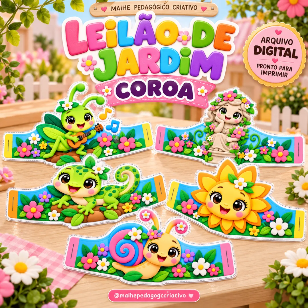 Leilão De Jardim — Coroas Pedagógicas - Lembrancinhas - Educação Infantil - Arquivo Digital