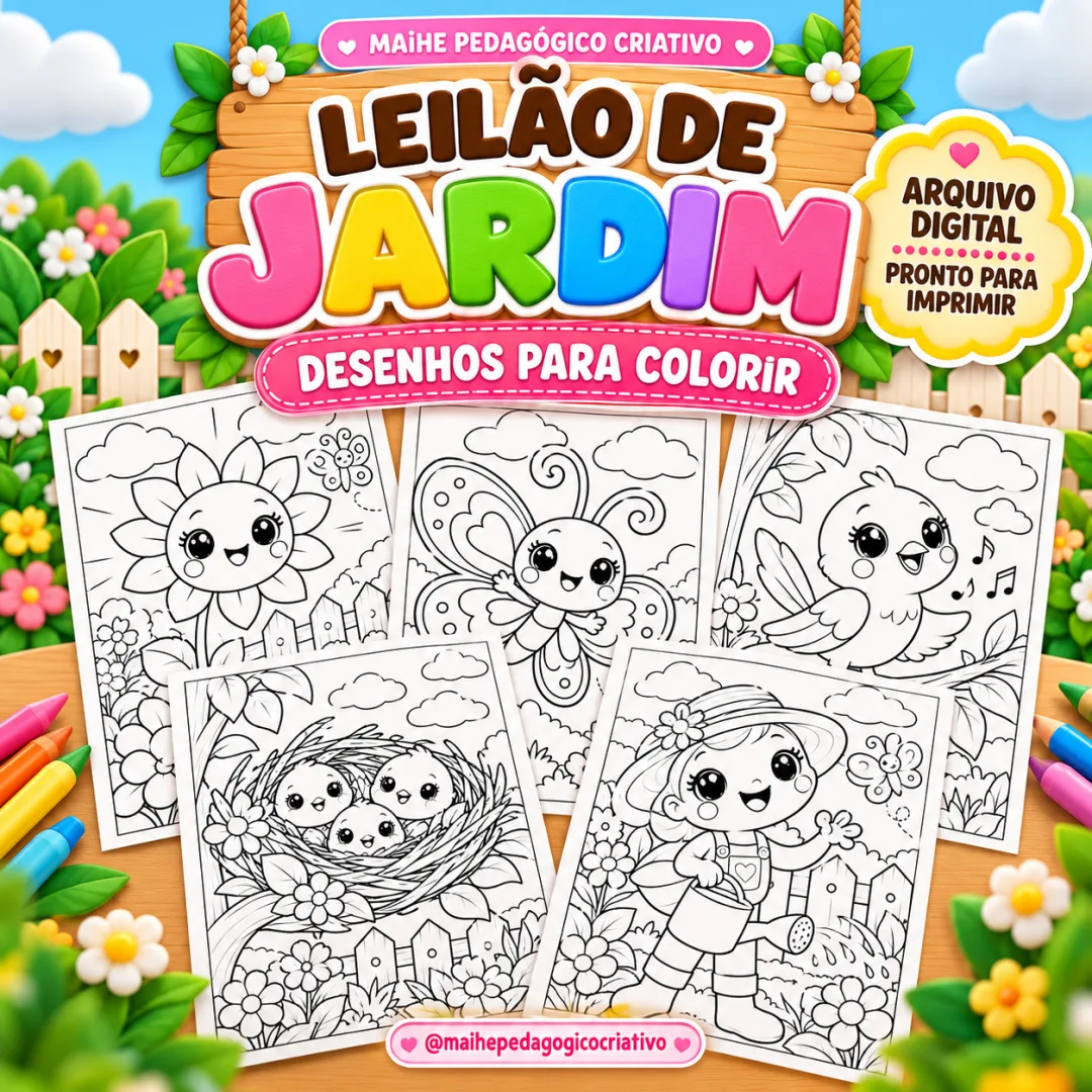 Leilão De Jardim – Desenhos Para Colorir - Educação Infantil - Arquivo Digital