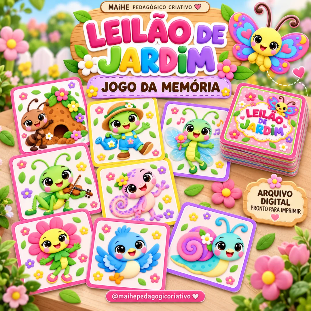 Leilão De Jardim – Jogo Da Memória - Educação Infantil - Arquivo Digital