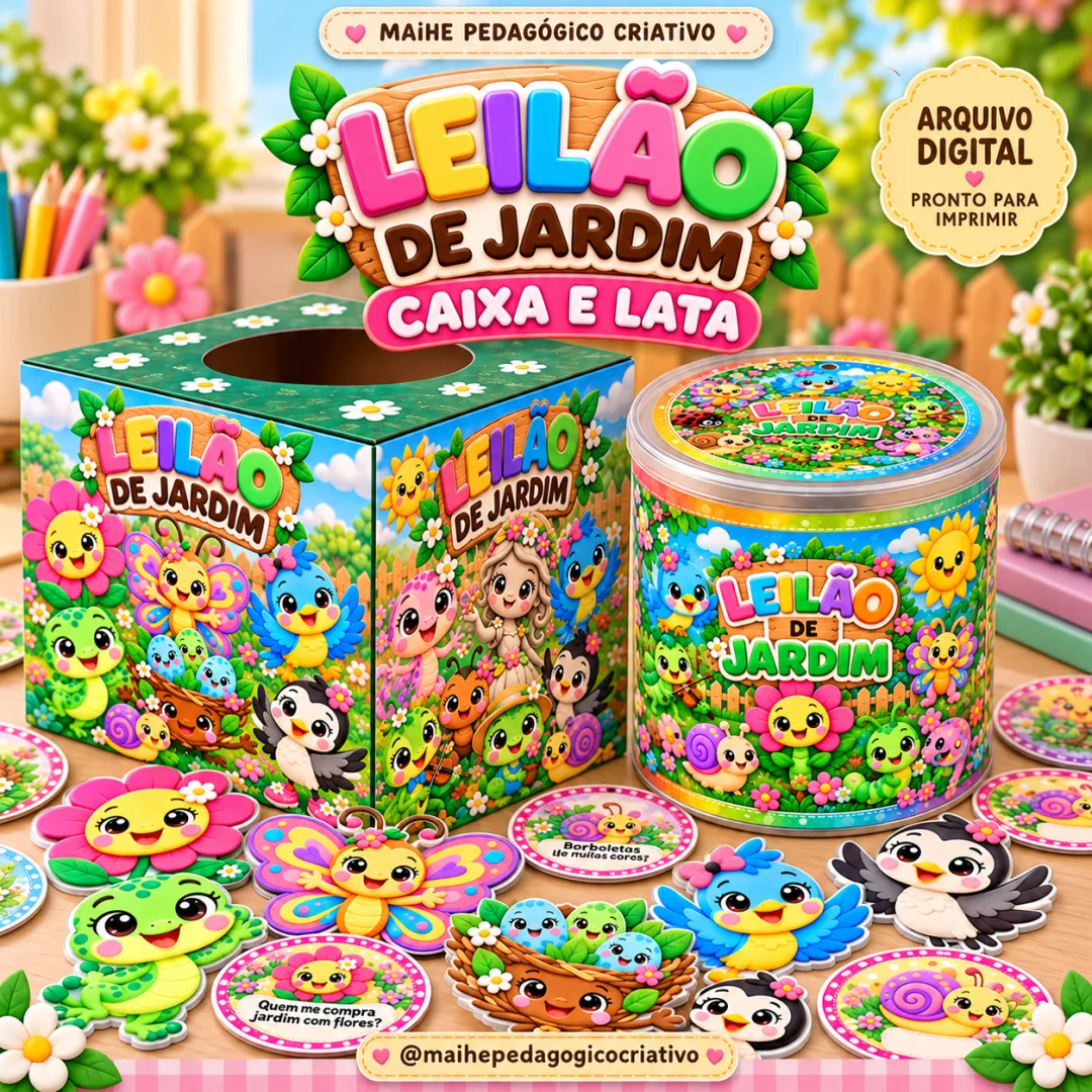 Leilão De Jardim – Kit Caixa e Lata - Educação Infantil - Arquivo Digital