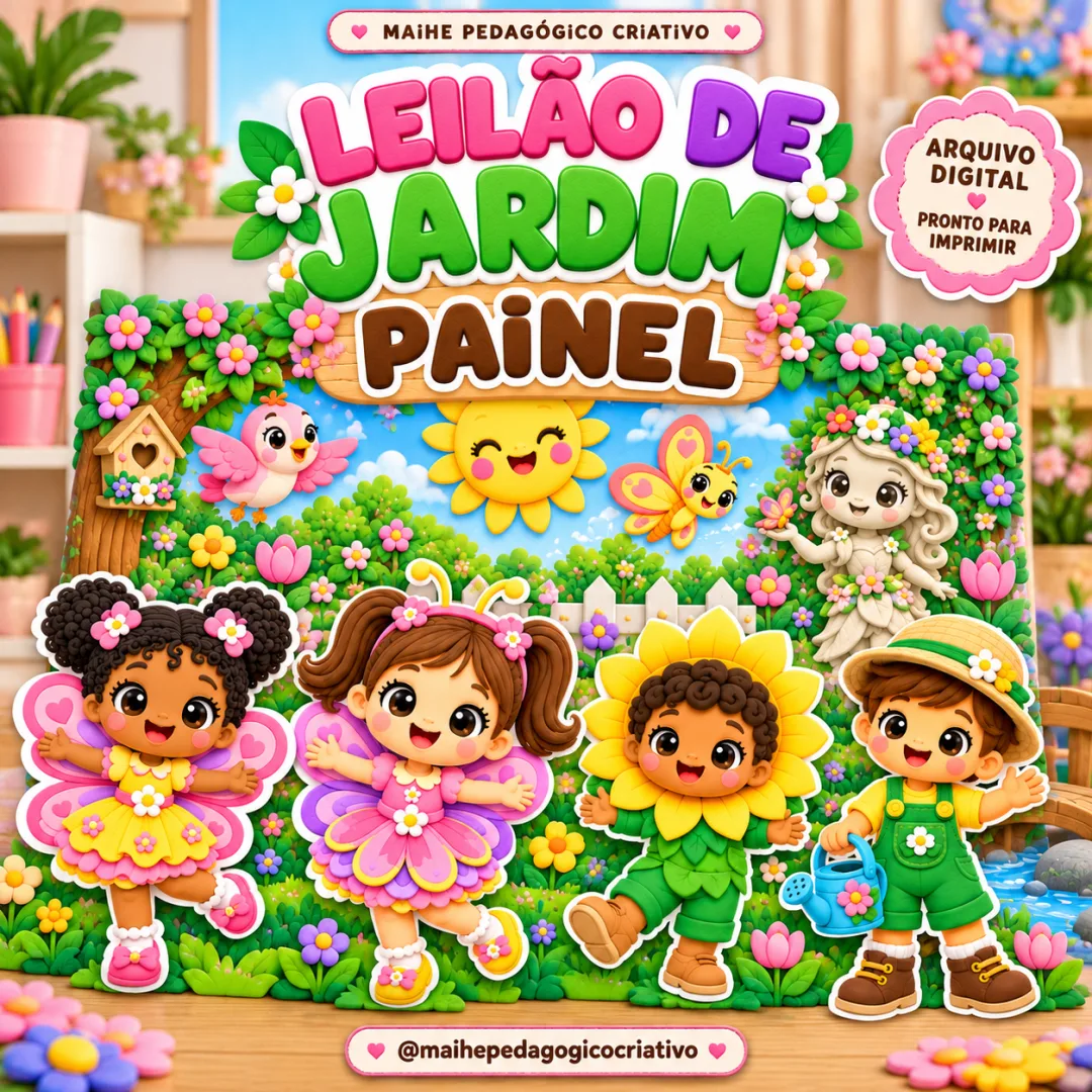 Leilão De Jardim — Painel Interativo + Personagens - Educação Infantil - Arquivo Digital