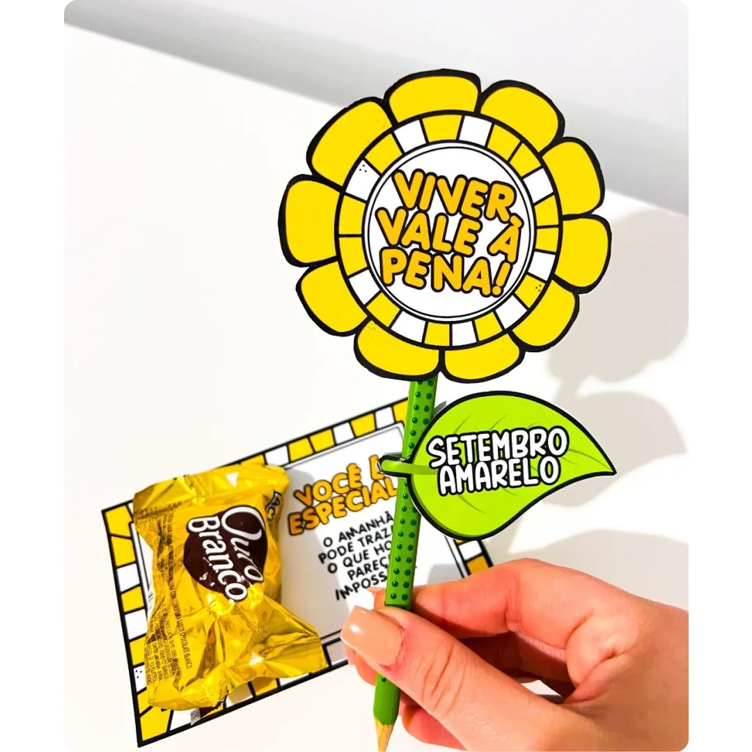 Lembrancinha de Setembro Amarelo para imprimir Pdf