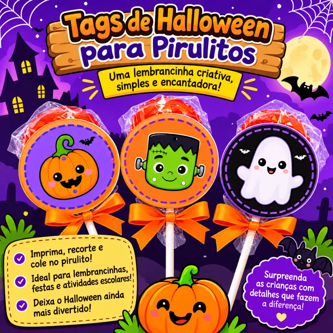 Lembrancinha Halloween -Tag Pirulitos Educação Infantil pdf